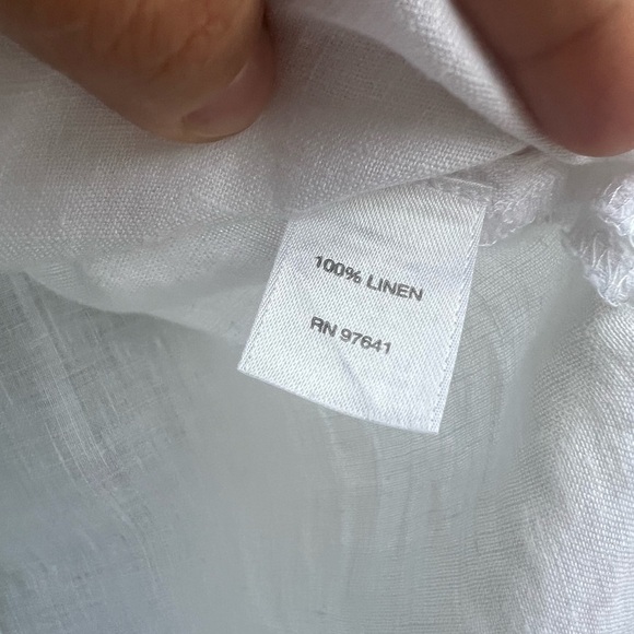 J Jill Love Linen Top – Size S petite White, Sleeveless with Side Buttons - Picture 3 of 8